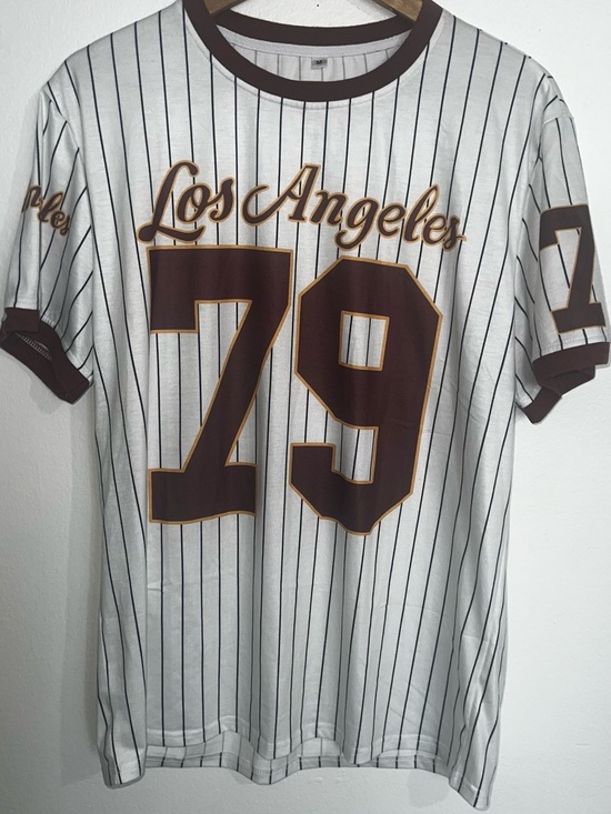 Other - Los Angeles 79 Pinstripe Short-Sleeve Baseball Tee - White/Brown
